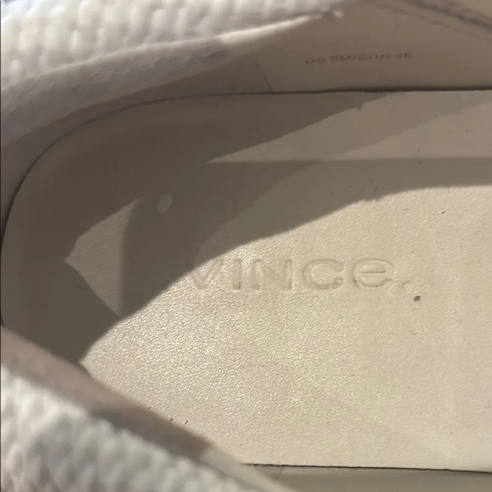 Vince White Slip-On Sneakers with Textured Upper